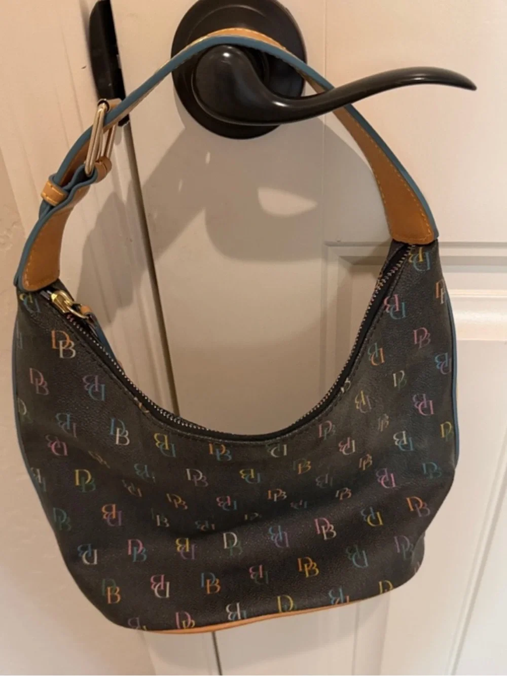 Dooney & Bourke Color Monogram Hobo Bucket Bag with Heart Charm